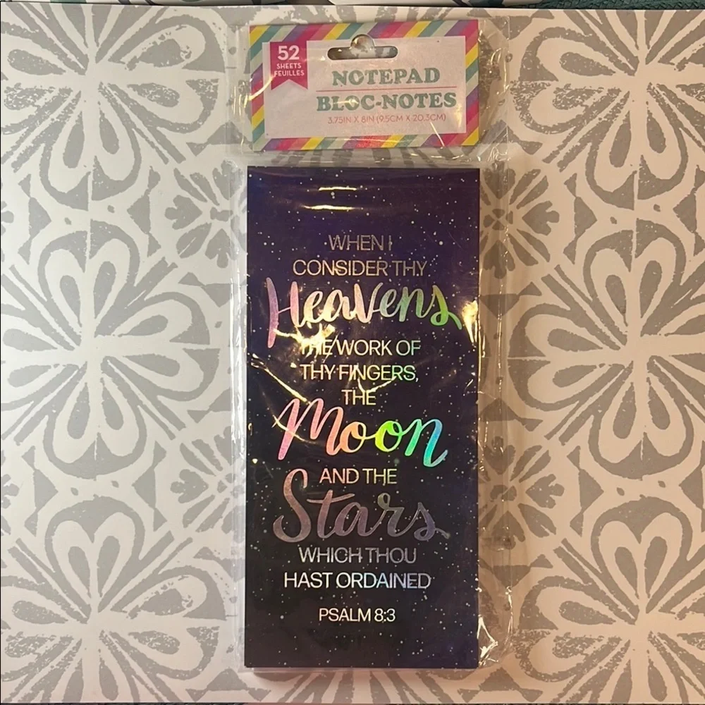 Inspirational Notepad with Colorful Biblical Quotes- NWT Scriptures